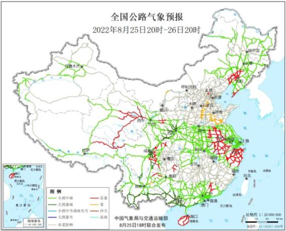 2022全国交通天气最新预报：8月26日高速路况最新实时查询